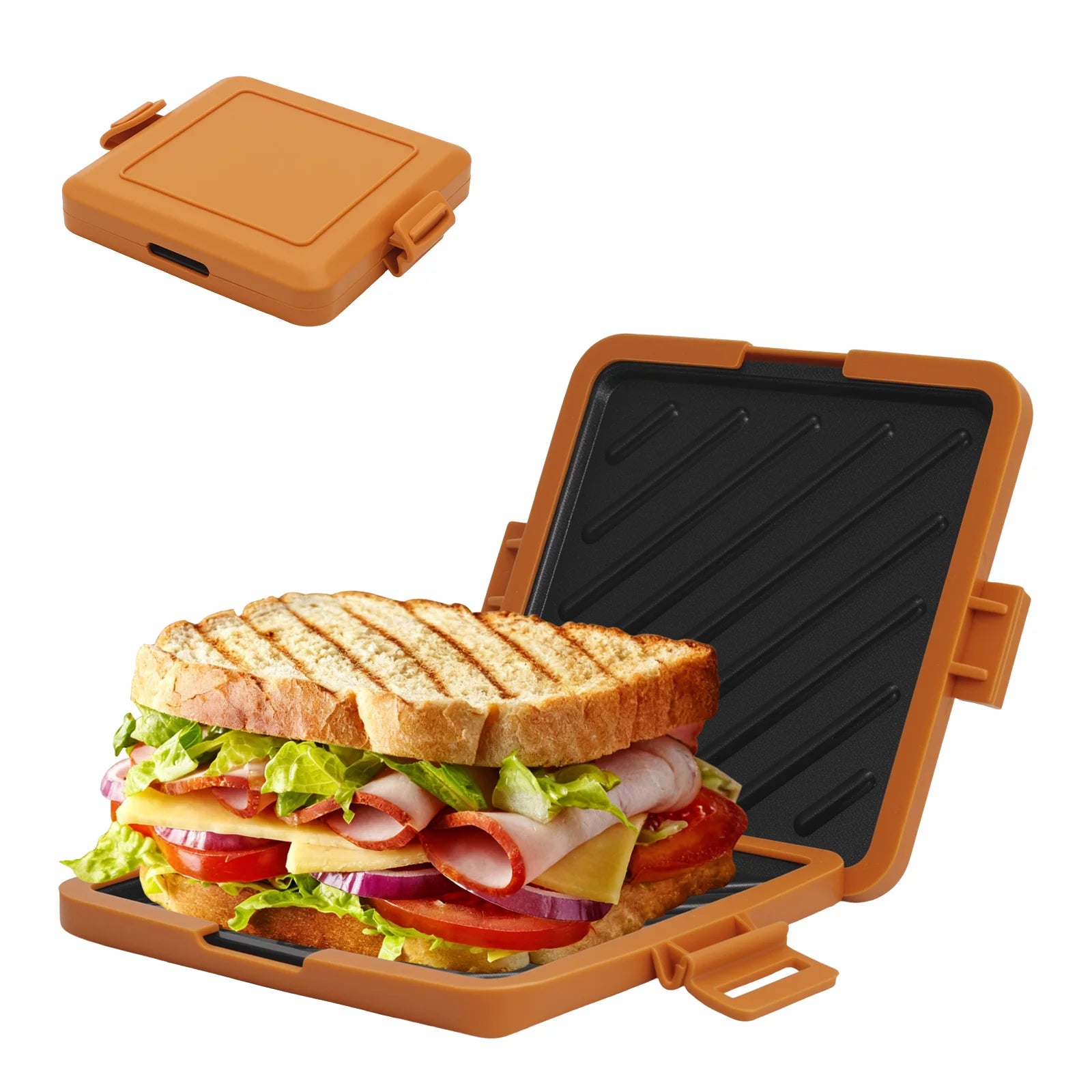 Microwave sandwich breakfast machine, compact design, can make sandwiches, breakfast toast, hot dogs - including recipe books