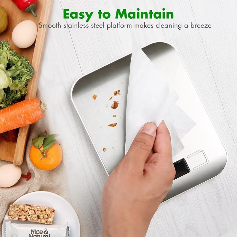 Digital Kitchen Scale with LED Display 5kg/1g Stainless Steel Electronic Weighing for Food Jewelry Snacks Baking Home Tools