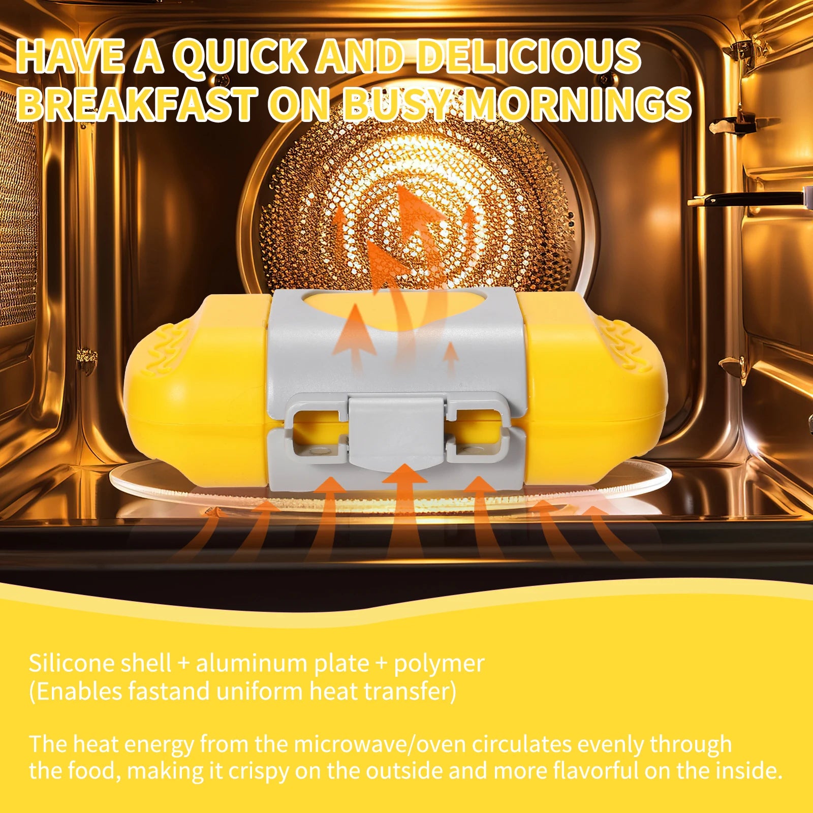 Microwave sandwich breakfast machine, compact design, can make sandwiches, breakfast toast, hot dogs - including recipe books