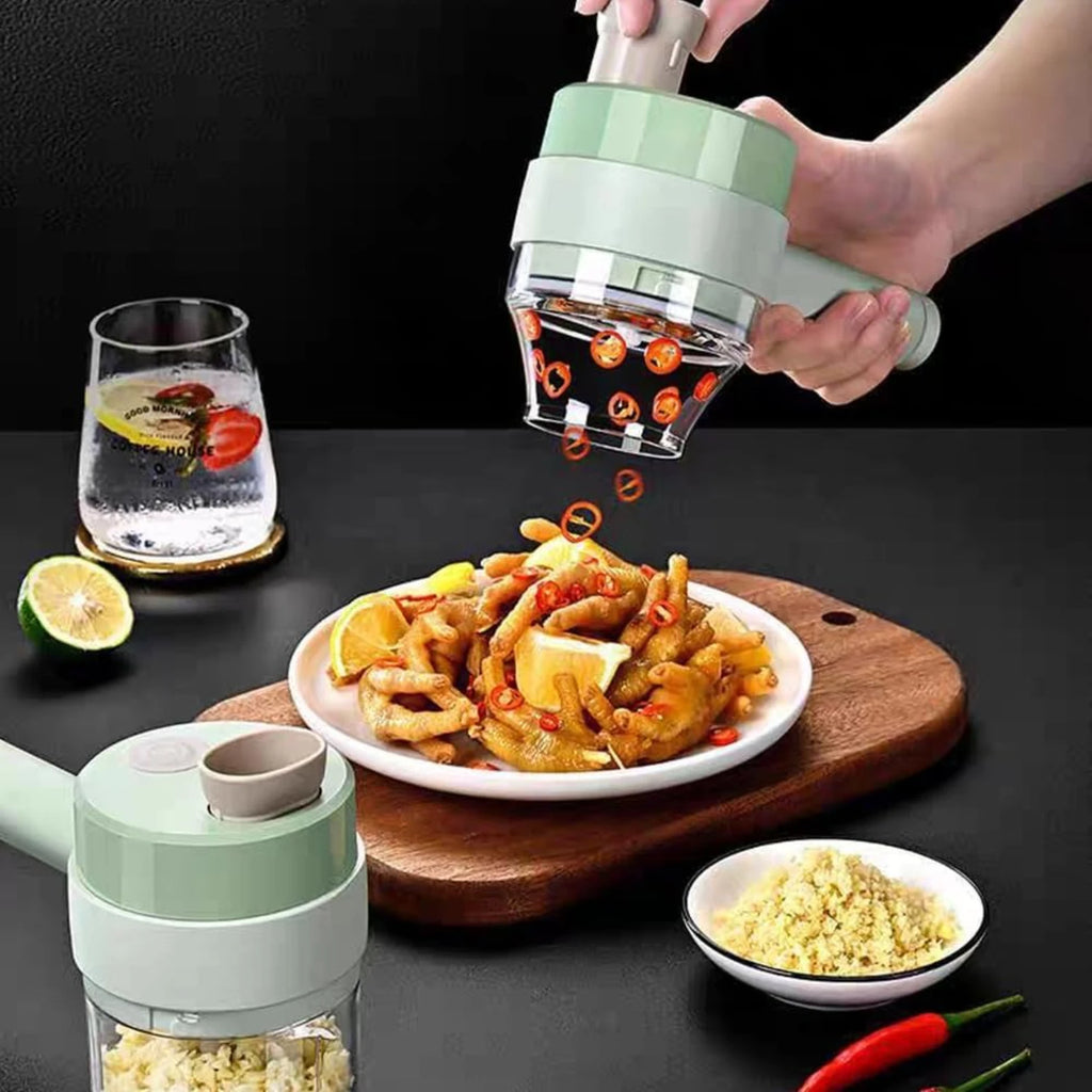 4-in-1 Electric Vegetable Cutter & Mini Food Processor
