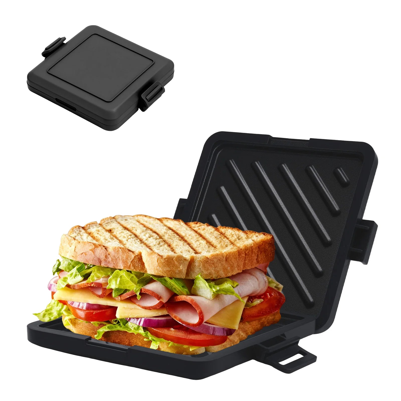 Microwave sandwich breakfast machine, compact design, can make sandwiches, breakfast toast, hot dogs - including recipe books