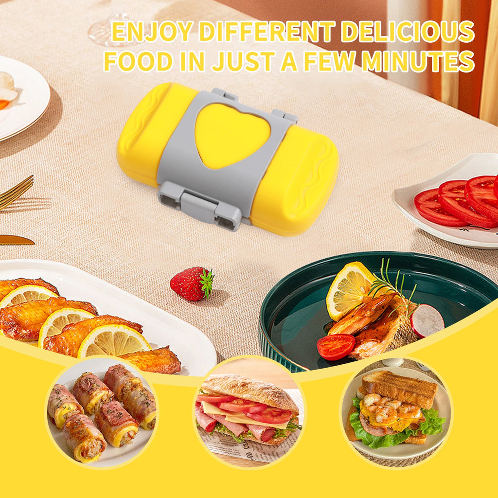 Microwave sandwich breakfast machine, compact design, can make sandwiches, breakfast toast, hot dogs - including recipe books