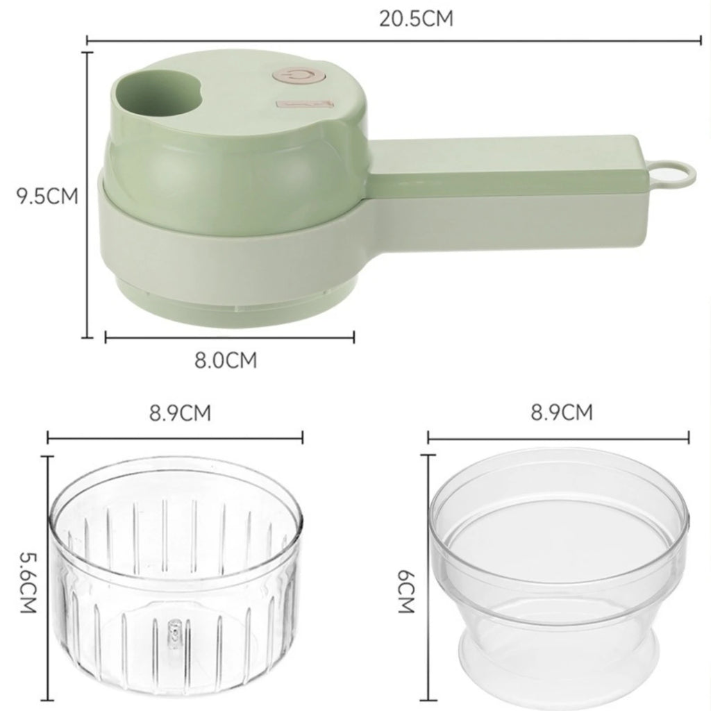 4-in-1 Electric Vegetable Cutter & Mini Food Processor