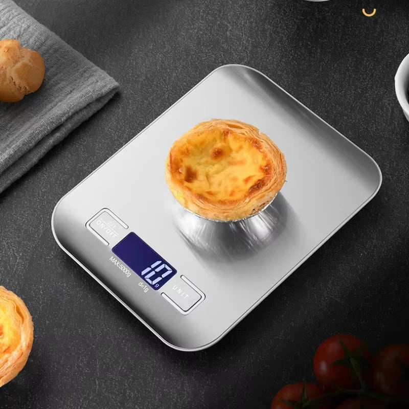 Digital Kitchen Scale with LED Display 5kg/1g Stainless Steel Electronic Weighing for Food Jewelry Snacks Baking Home Tools