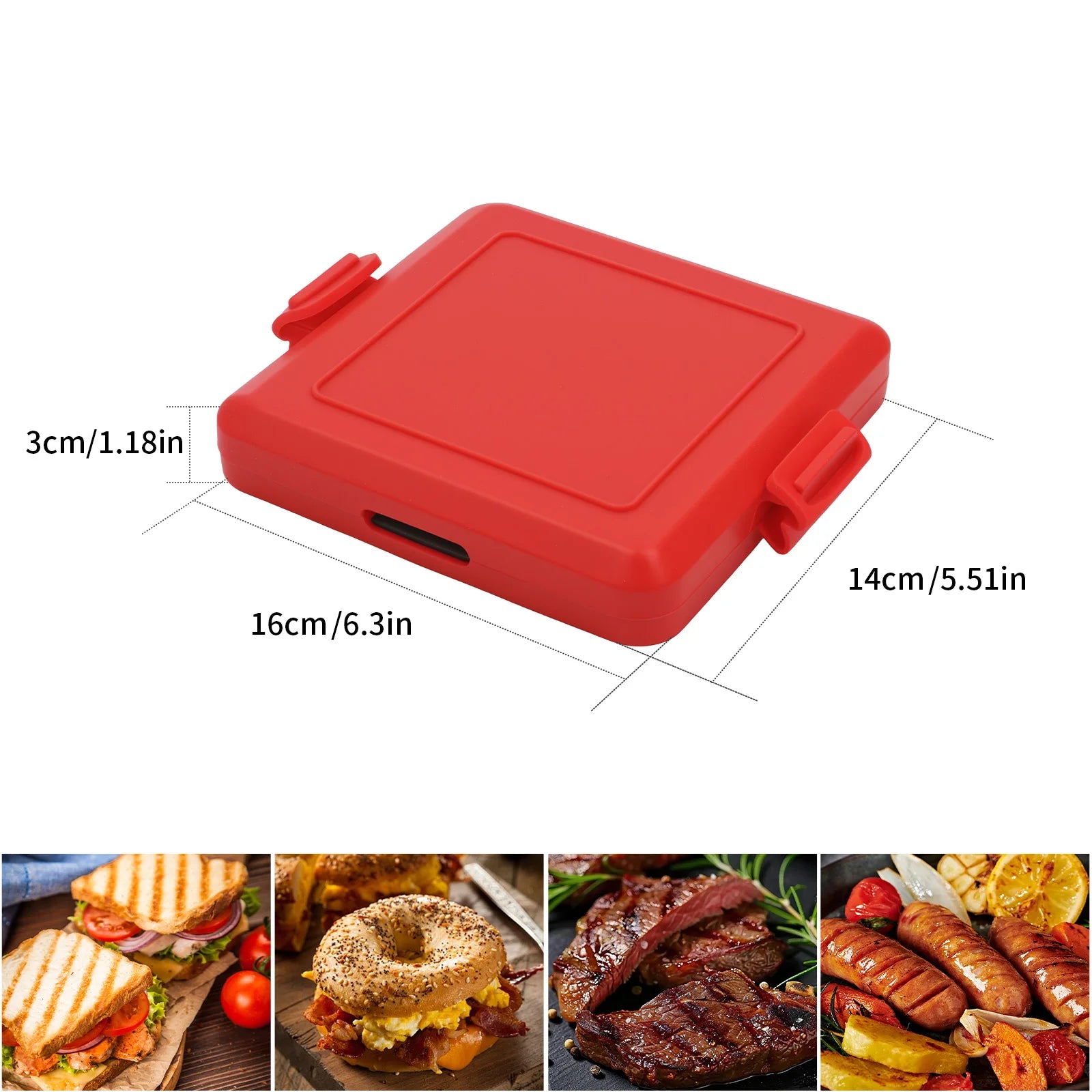 Microwave sandwich breakfast machine, compact design, can make sandwiches, breakfast toast, hot dogs - including recipe books