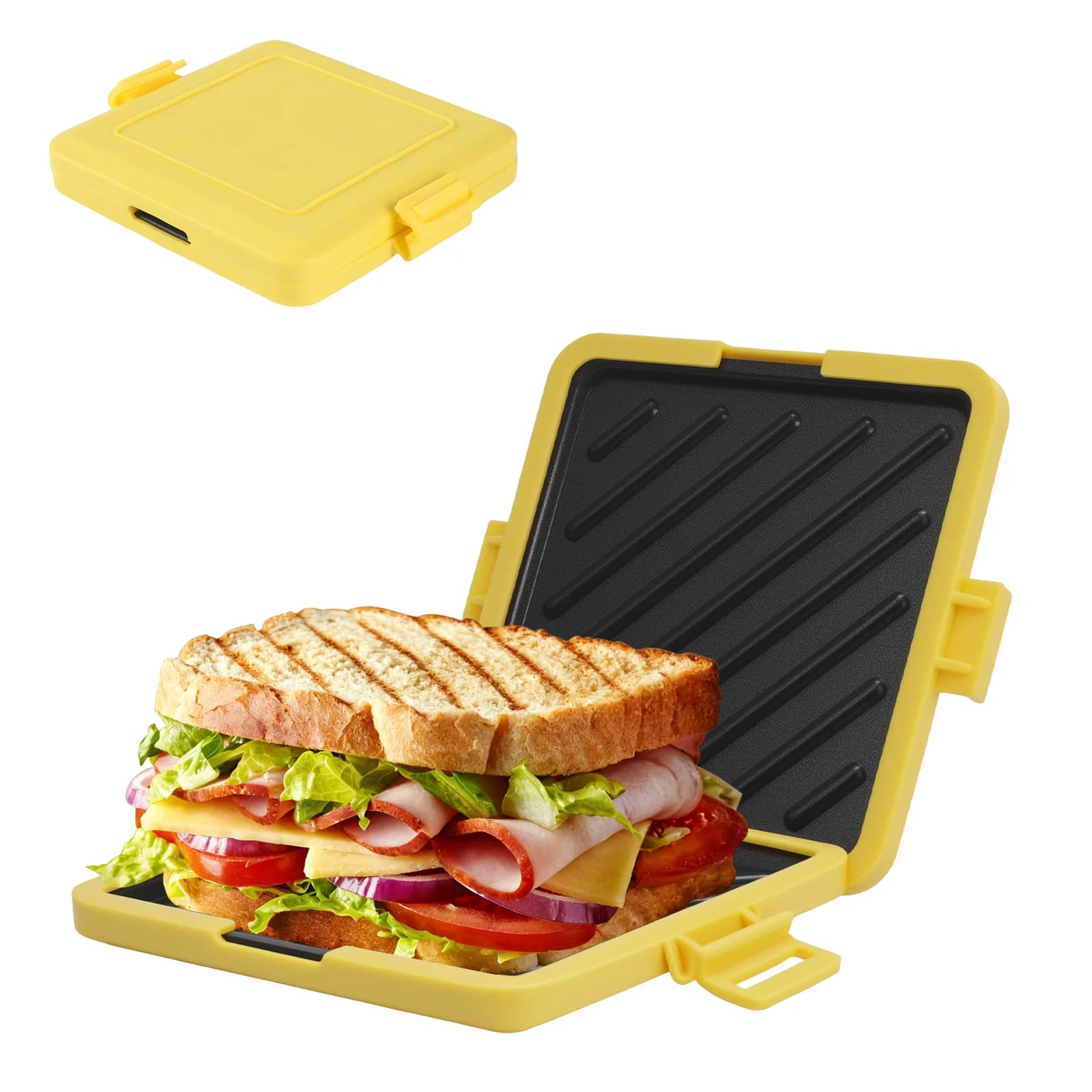 Microwave sandwich breakfast machine, compact design, can make sandwiches, breakfast toast, hot dogs - including recipe books