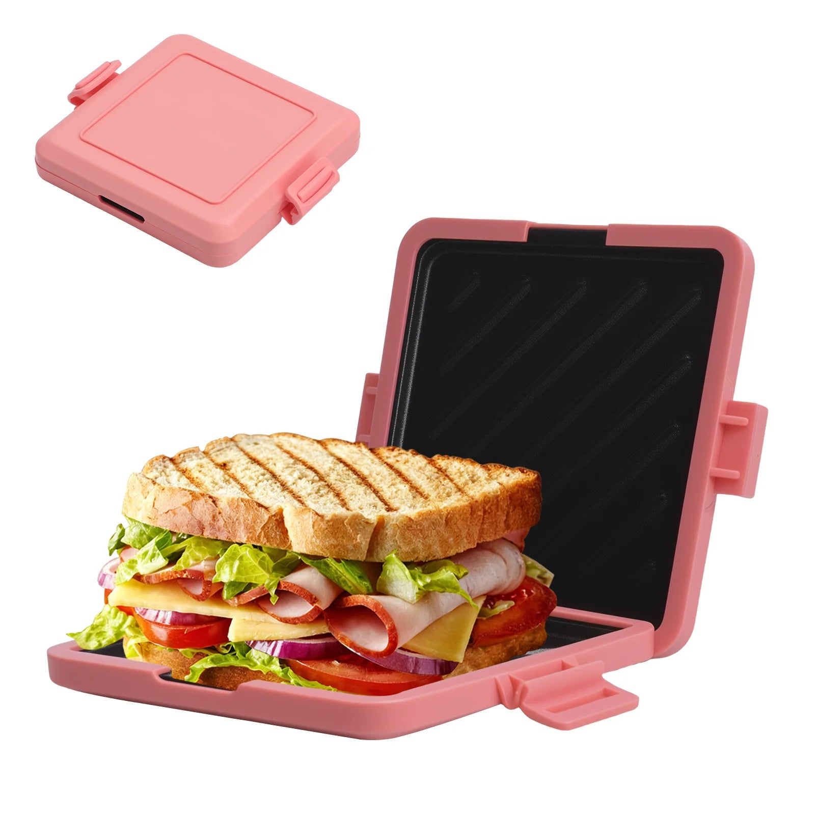 Microwave sandwich breakfast machine, compact design, can make sandwiches, breakfast toast, hot dogs - including recipe books