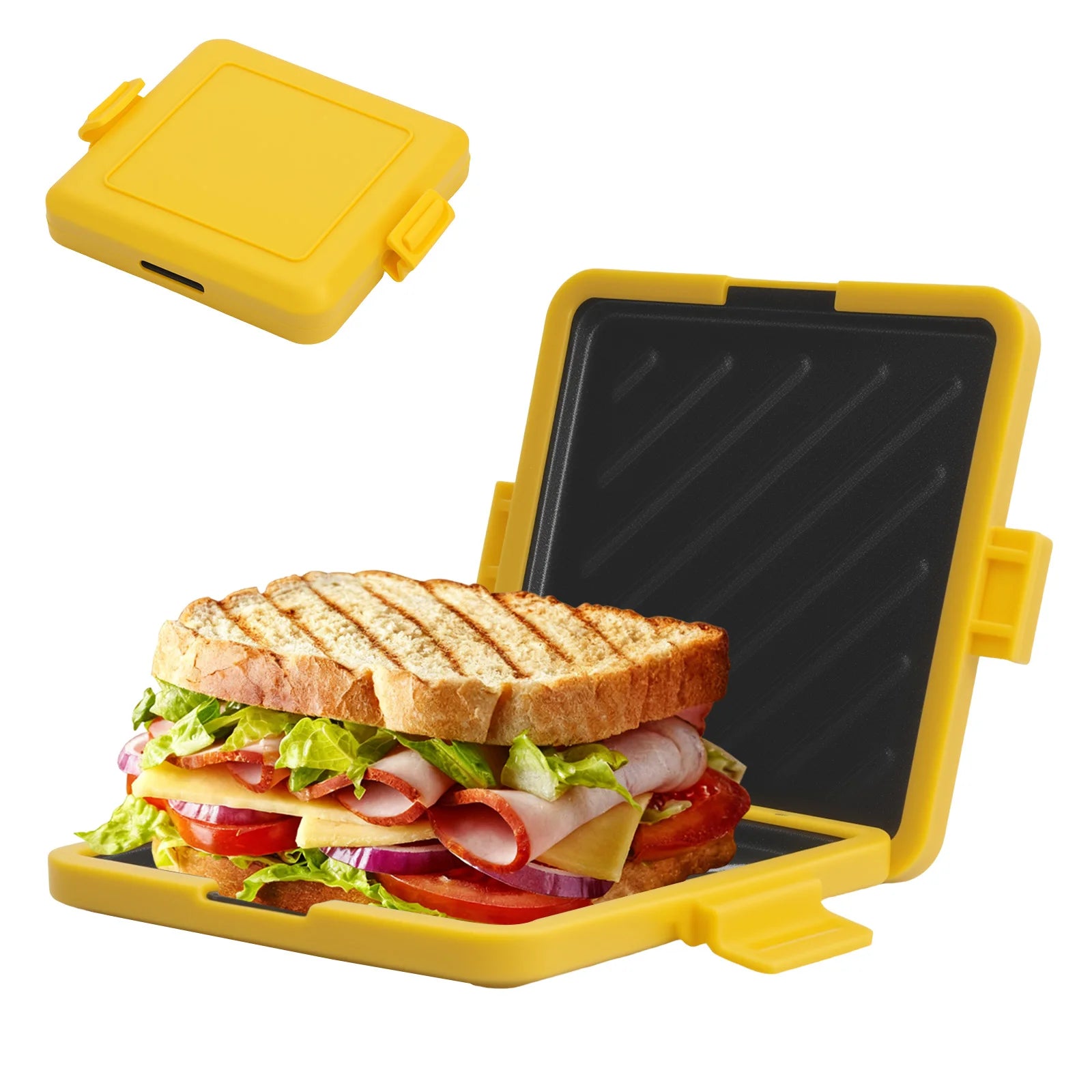 Microwave sandwich breakfast machine, compact design, can make sandwiches, breakfast toast, hot dogs - including recipe books