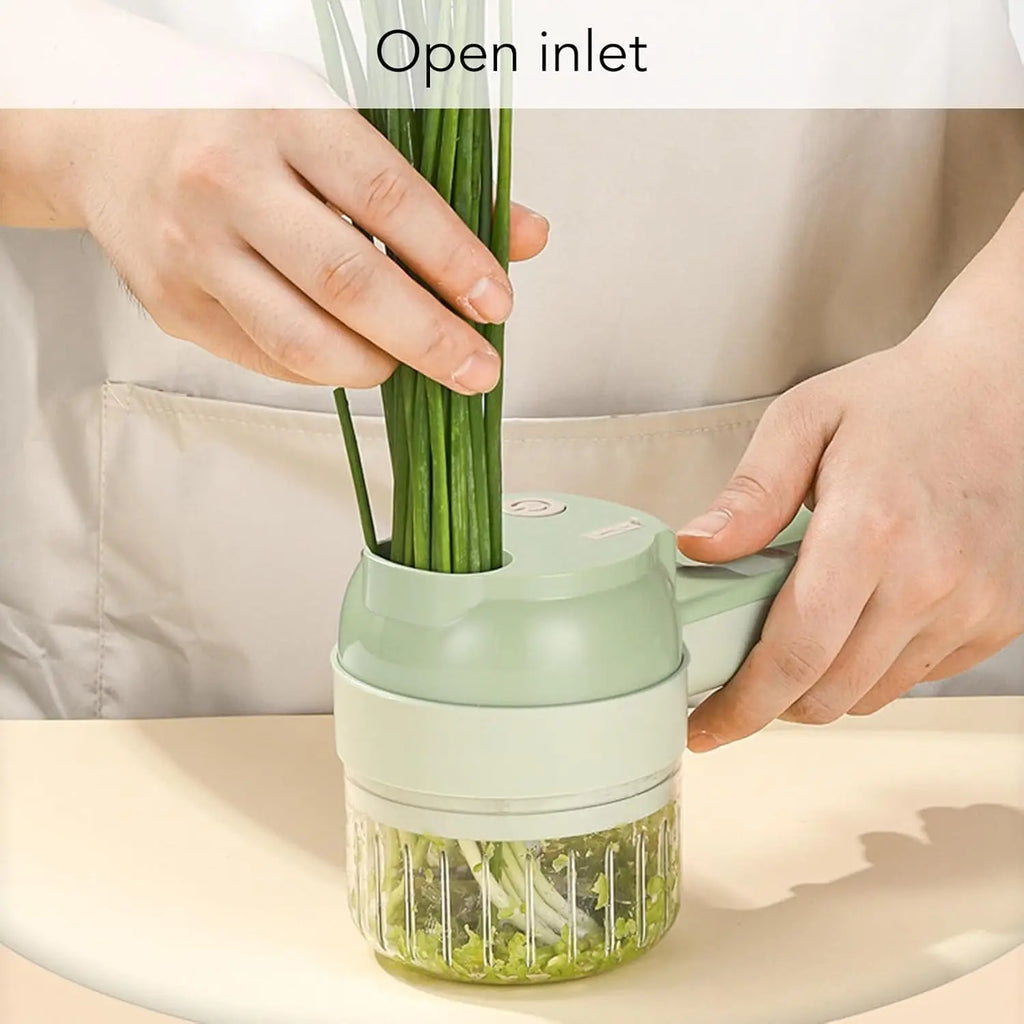 4-in-1 Electric Vegetable Cutter & Mini Food Processor