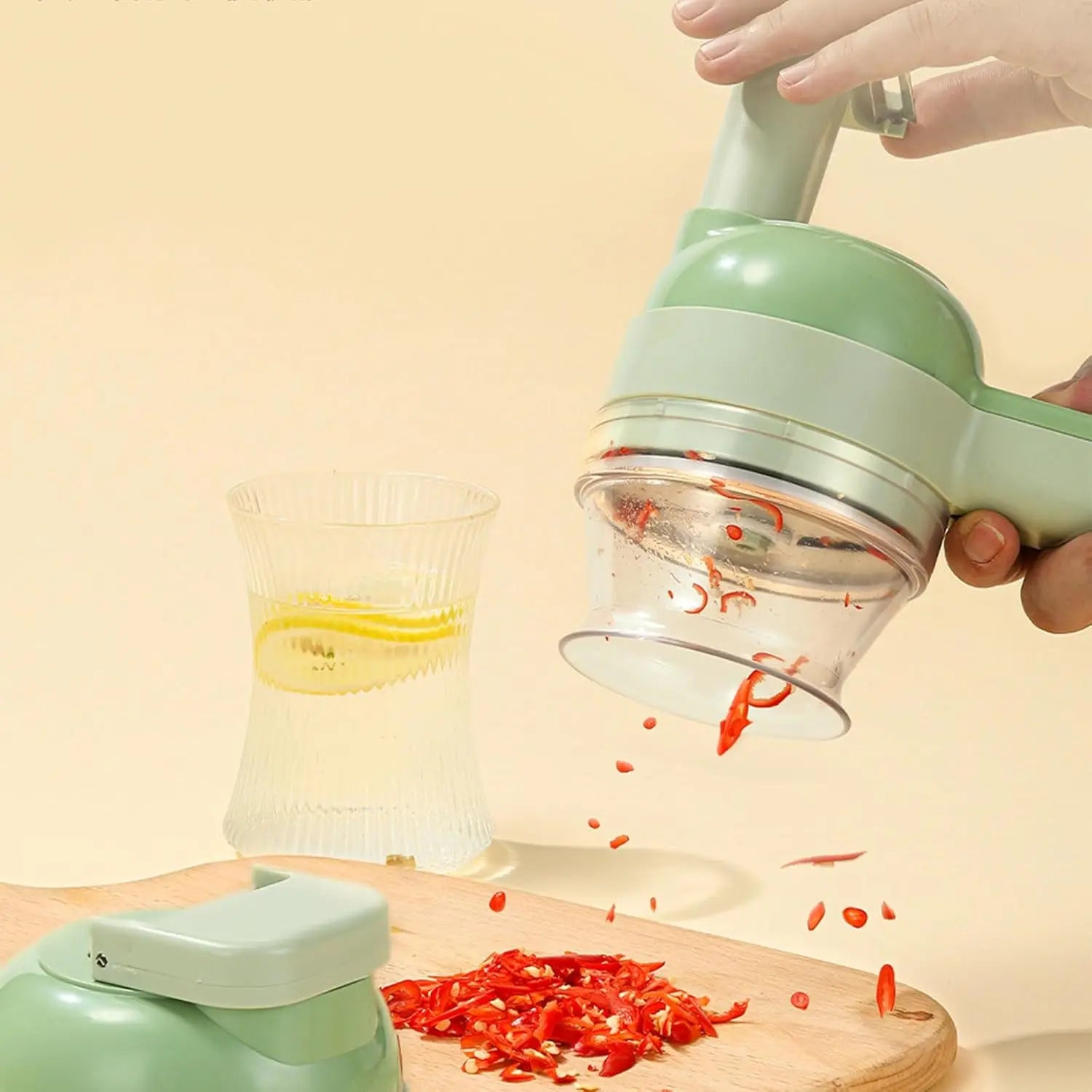 4-in-1 Electric Vegetable Cutter & Mini Food Processor